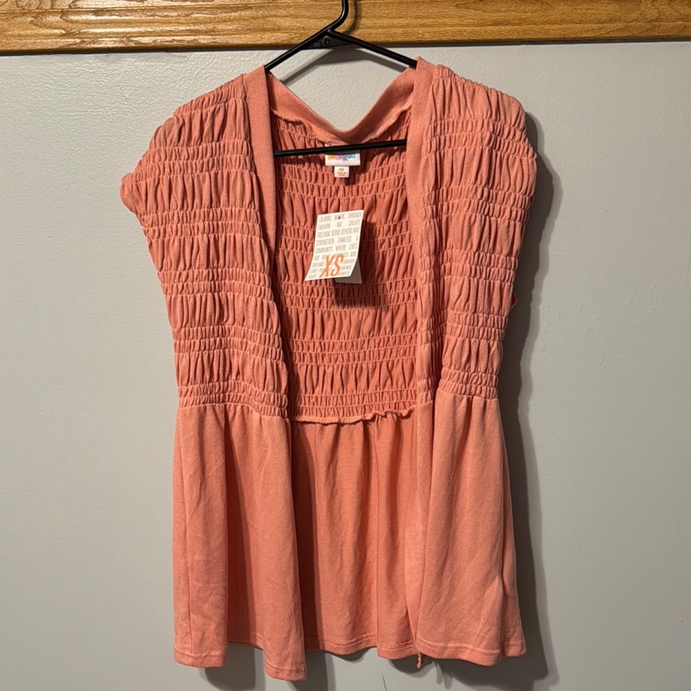 LuLaRoe Coral Smocked Blouse